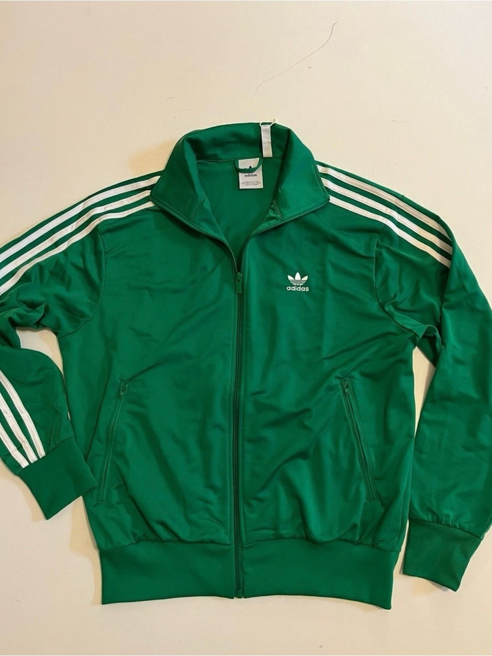NWT MENS ADIDAS FIREBIRD TRACK JACKET GREEN WHITE MEDIUM STREET WEAR GYM UNI